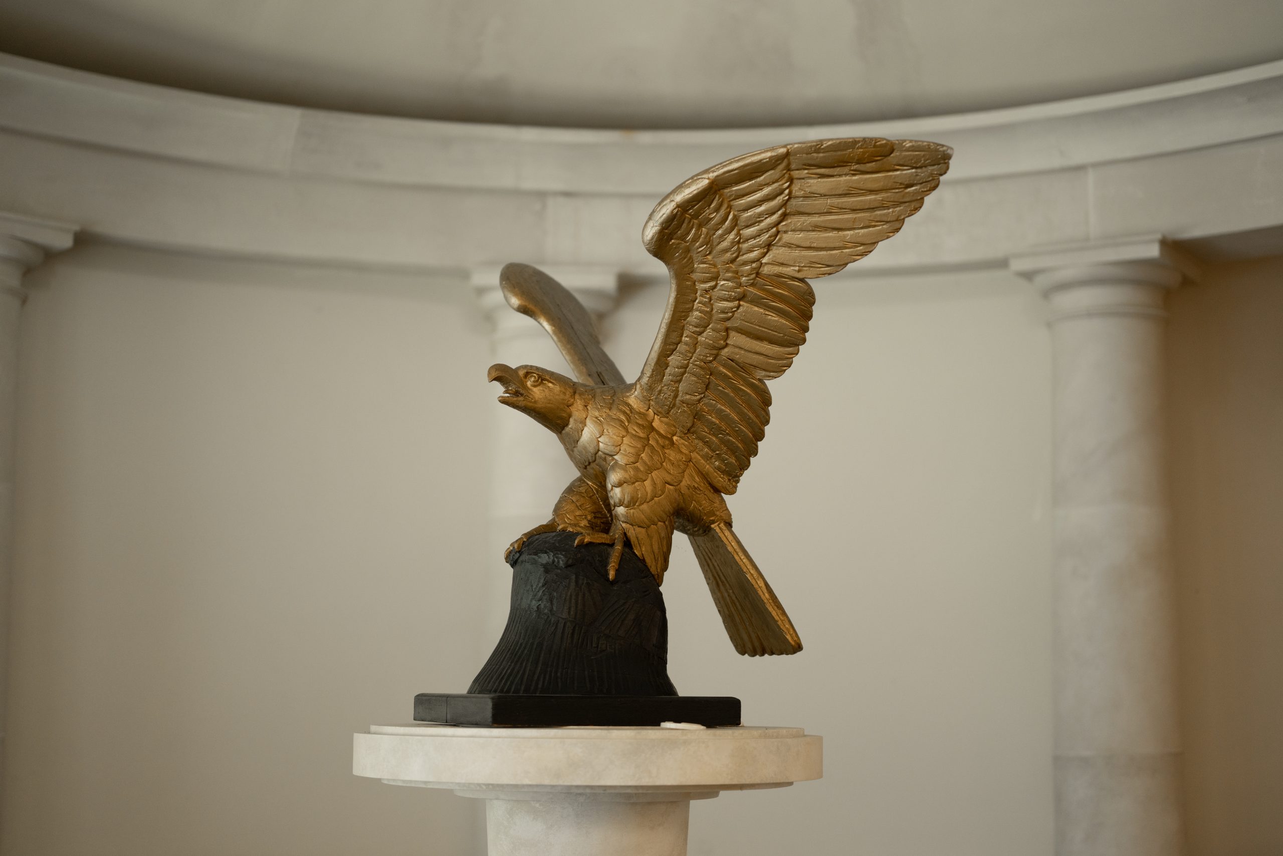 AB Eagle statue in lobby of L. Knife office